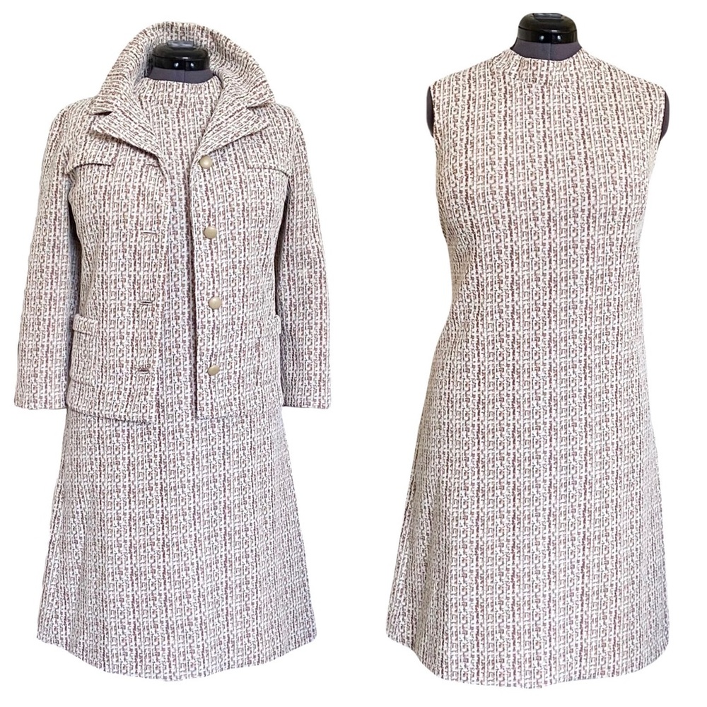 Vintage 1970’s Sleeveless Shift Dress & Jacket Custom Made